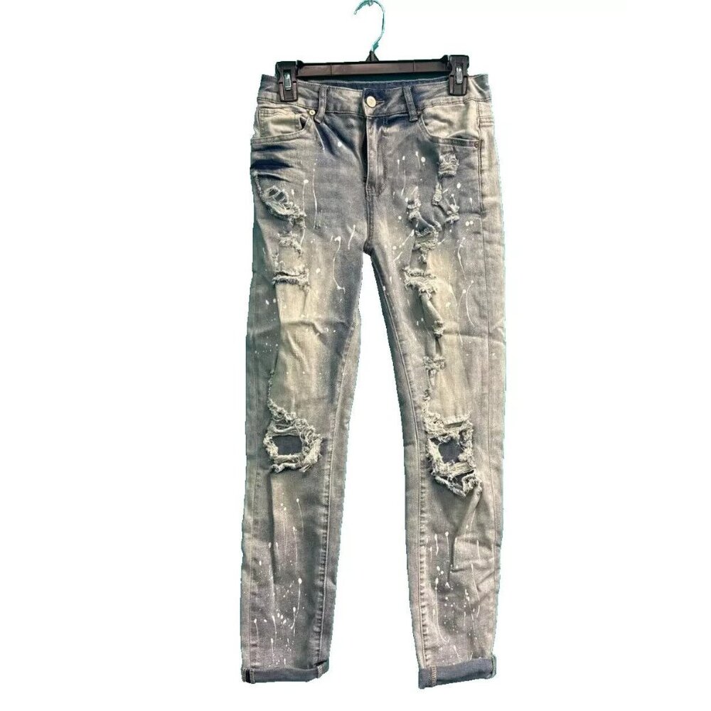Surprise Jeans Size M in Blue Paint Abstract Splatter Distressd Pants XV006AFA